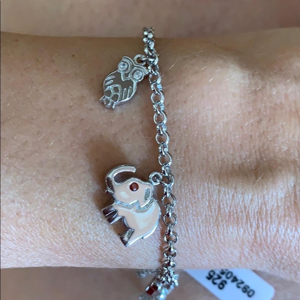 925 Sterling Silver Lucky Bracelet 6” to 8” - Picture 2 of 6